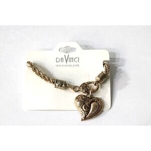 DaVinci Bronze Tone Bracelet Lead & Nickel Safe Heart‎ Shape Women's Bracelet